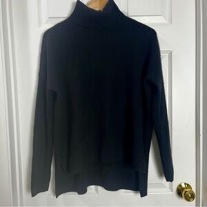 💯 Cashmere Saks Fifth Avenue Classic Black Turtleneck Sweater